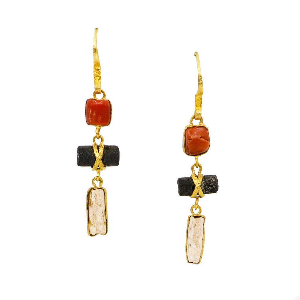 Earrings.. 22k gold - The LoU Zeldis Collection.... 